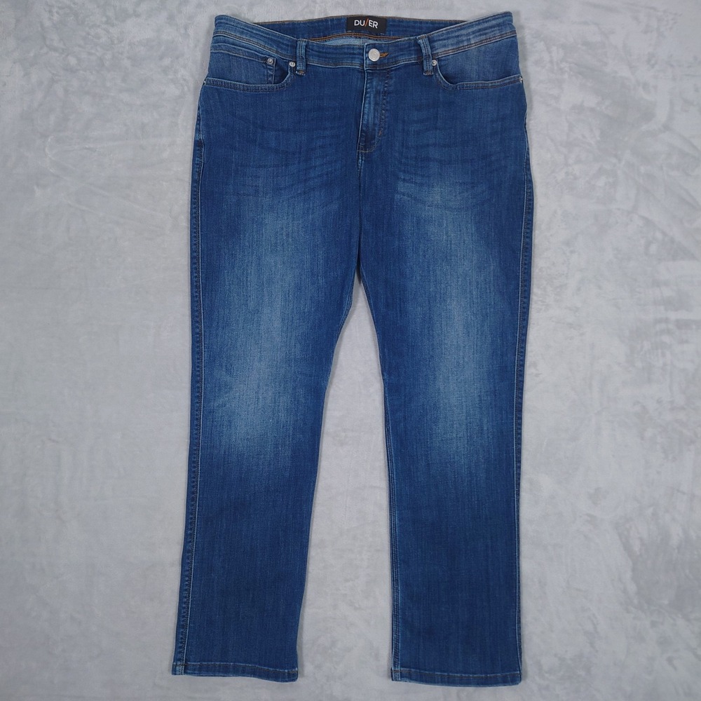 DU/ER L2X Relaxed Taper Jeans Mens 38x30 Blue Technical Denim Performance Pants